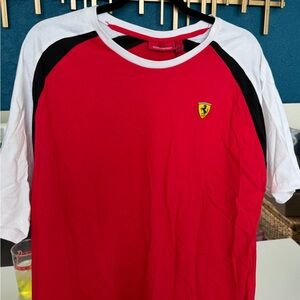 Ferrari Red and White Men's Shirt